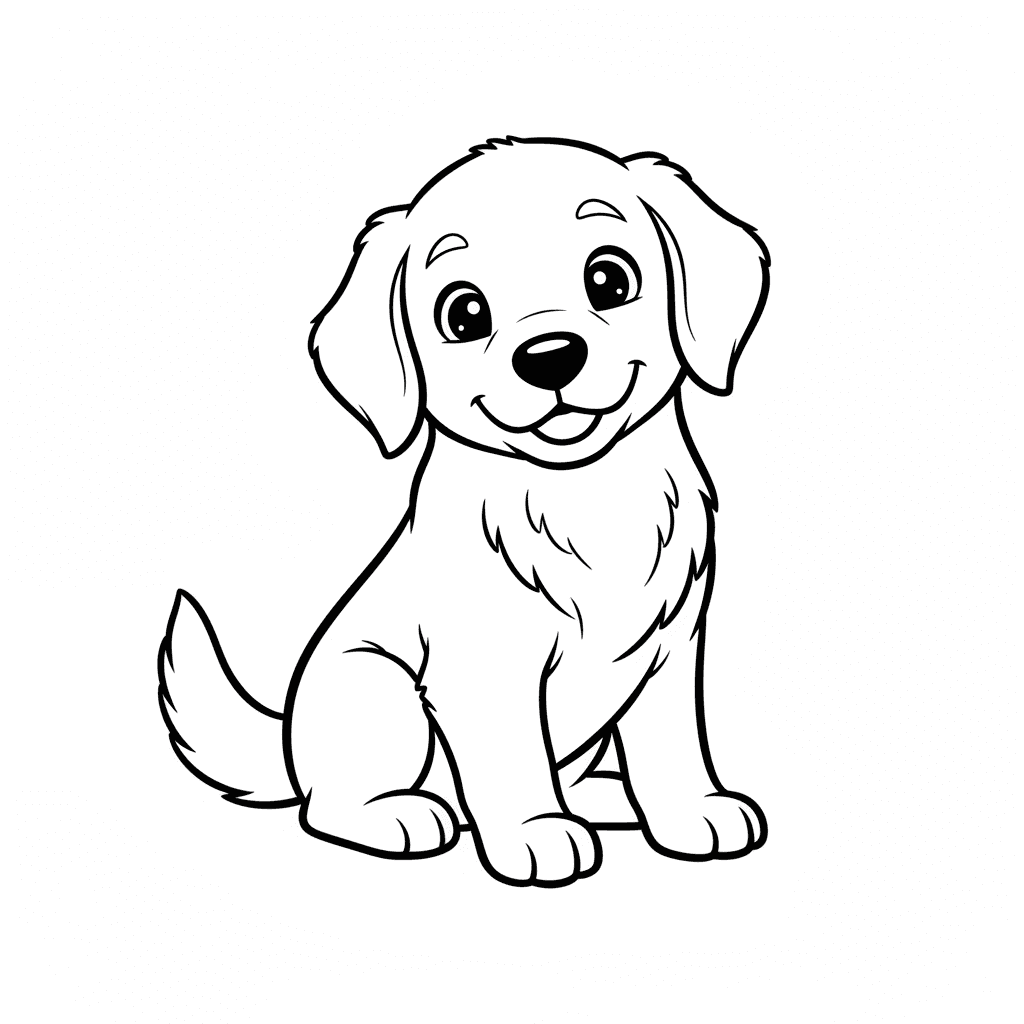 Friendly Golden Retriever Puppy Sitting