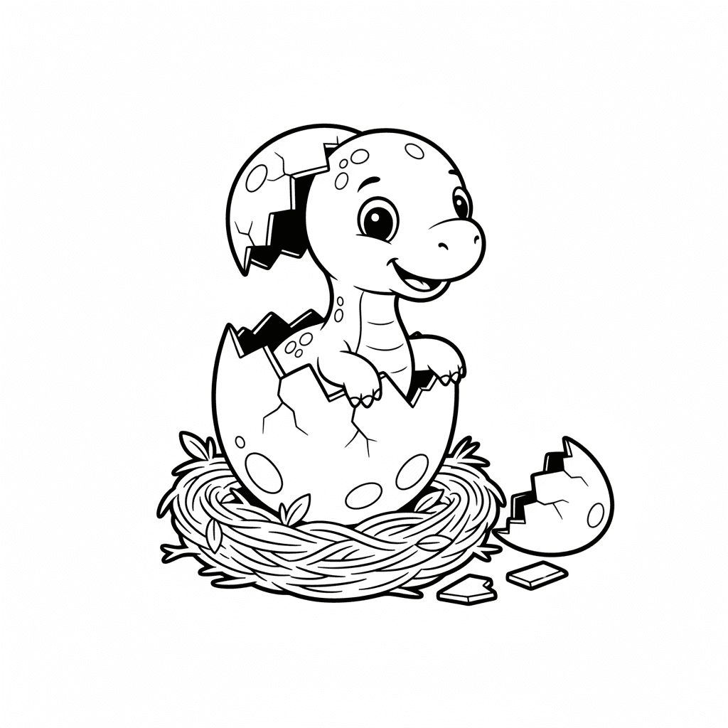 Baby Dinosaur Hatching From An Egg