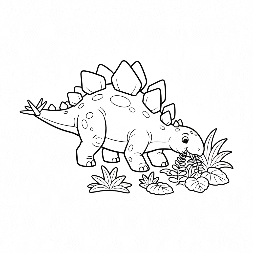 Stegosaurus Eating Plants
