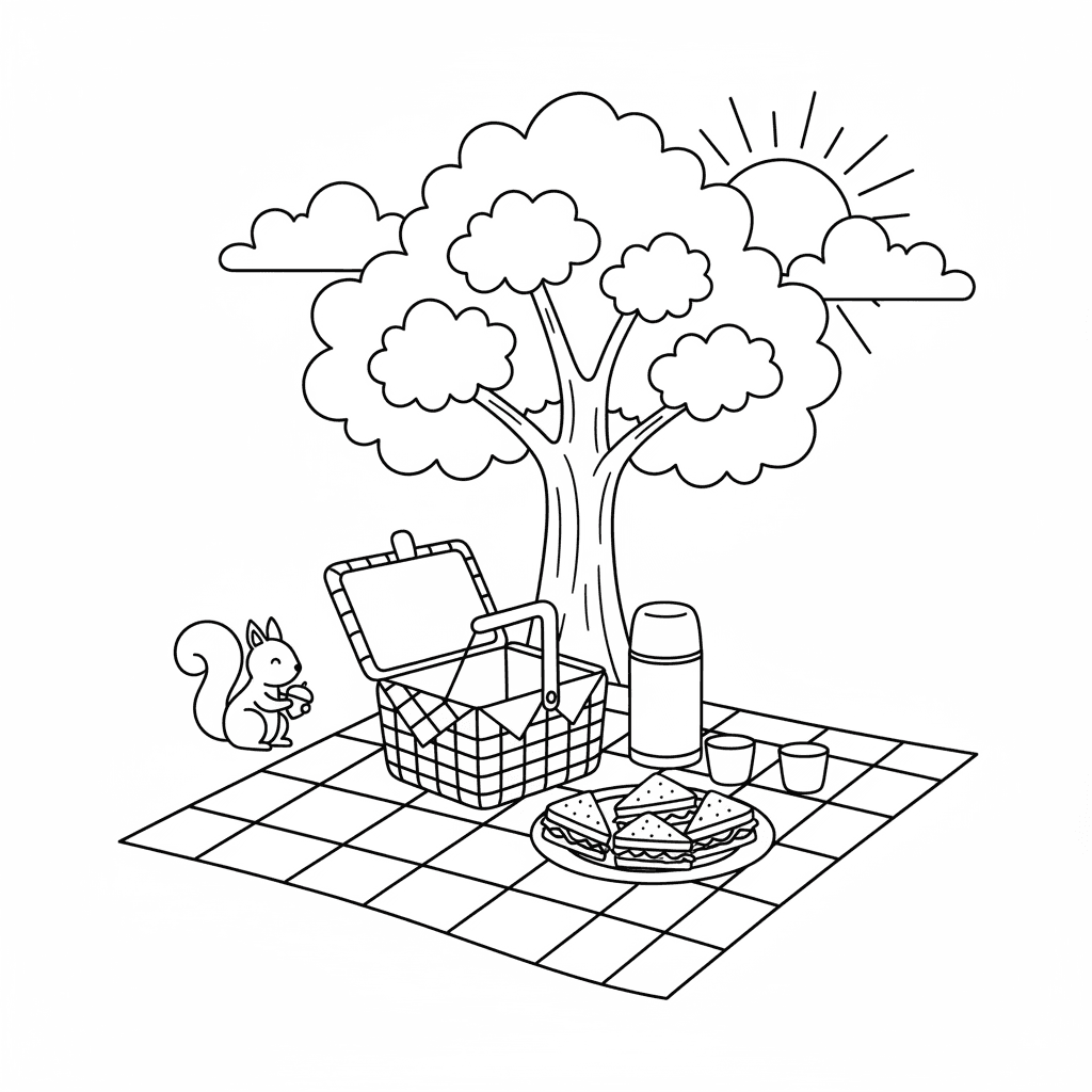 Picnic Scene With Sandwiches