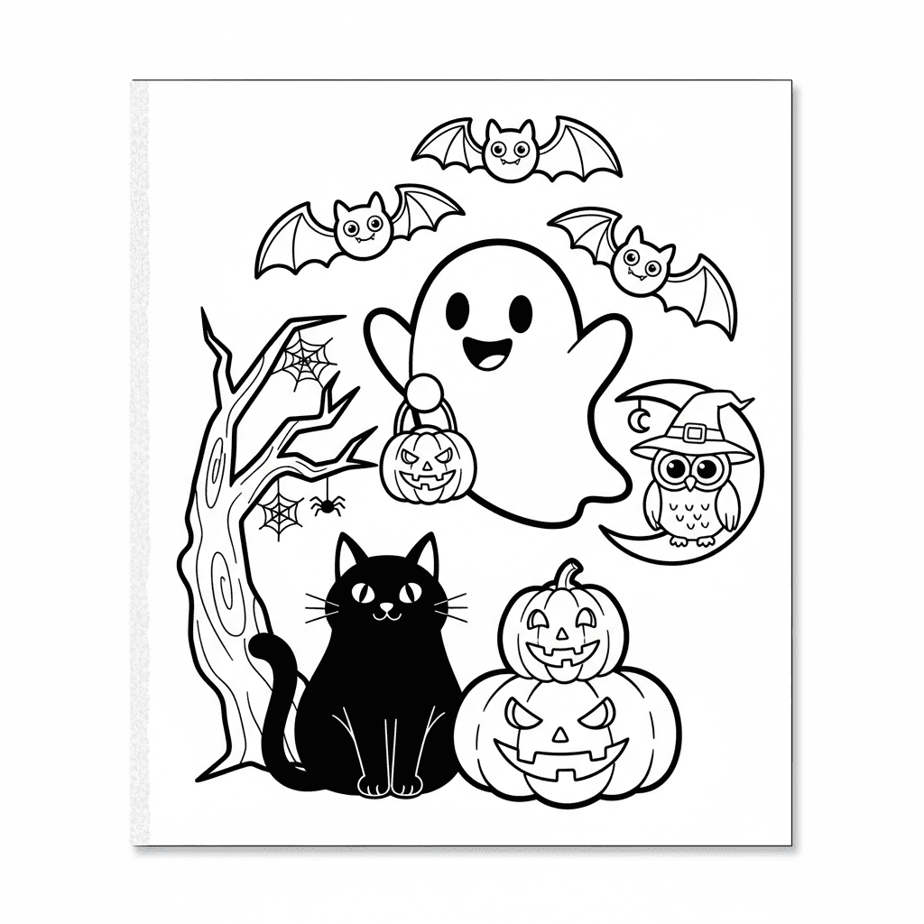 Spooky But Friendly Halloween Scene
