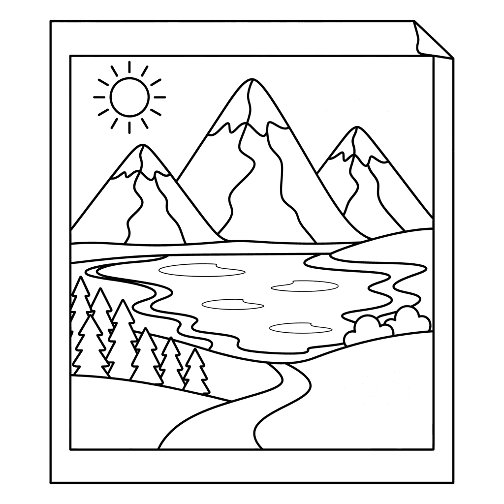 Mountain Landscape With A Lake