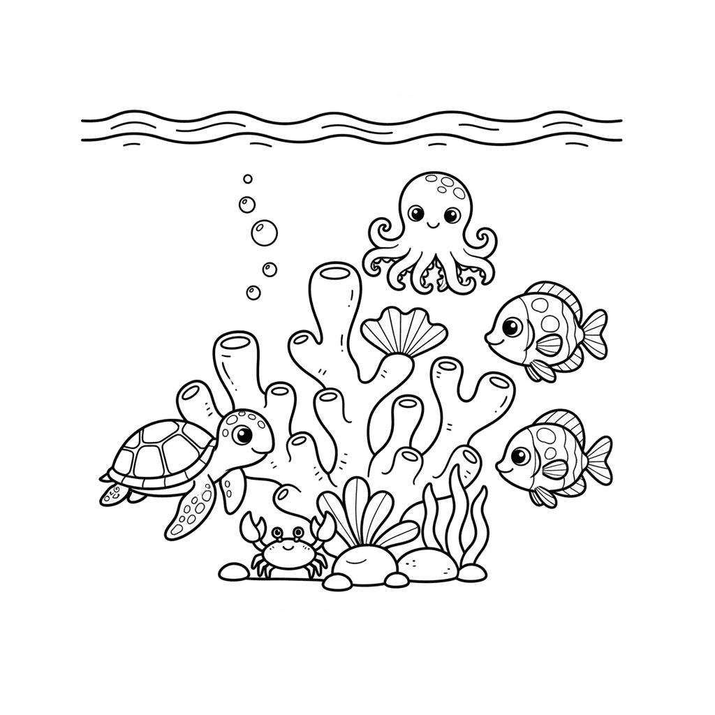 Underwater Coral Reef Scene