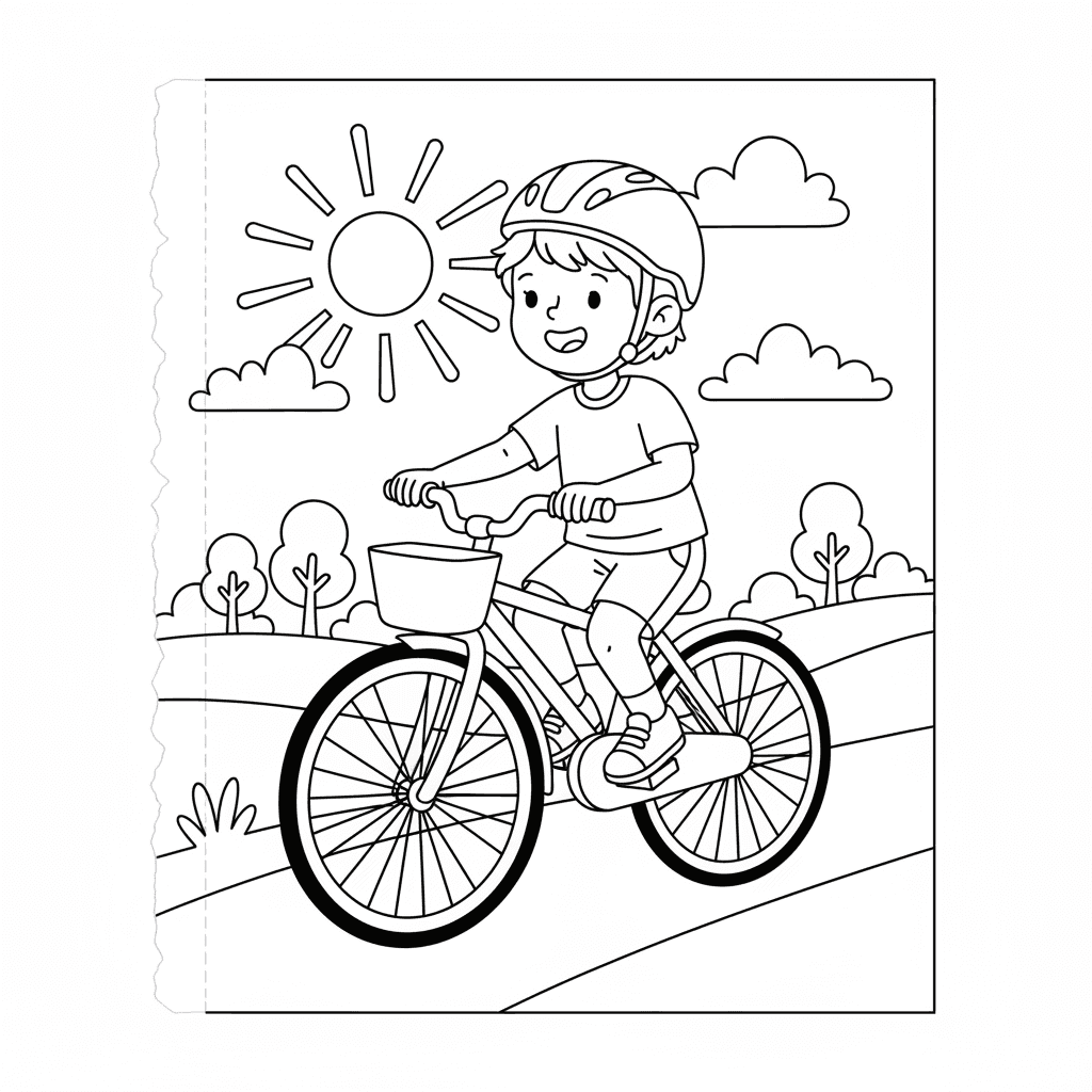 Kid Riding A Bicycle