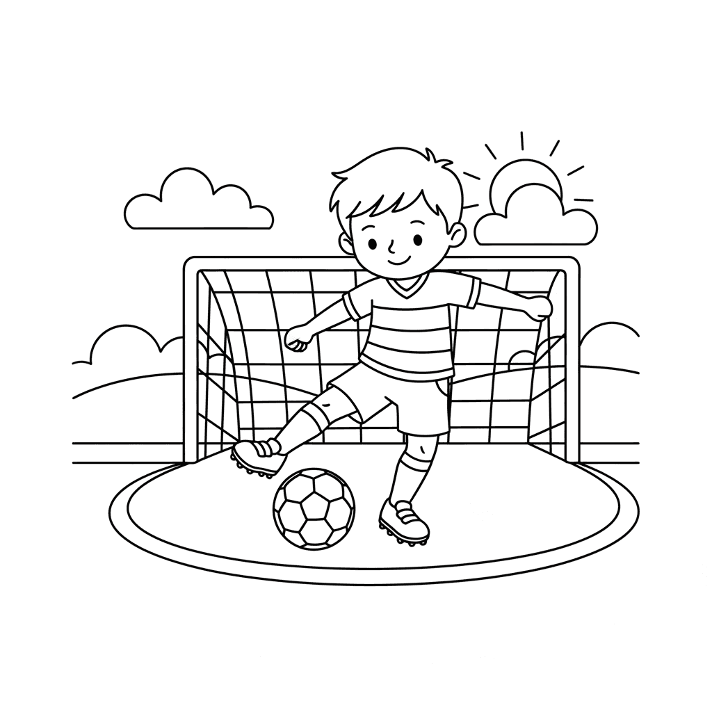 Soccer Player Kicking A Ball