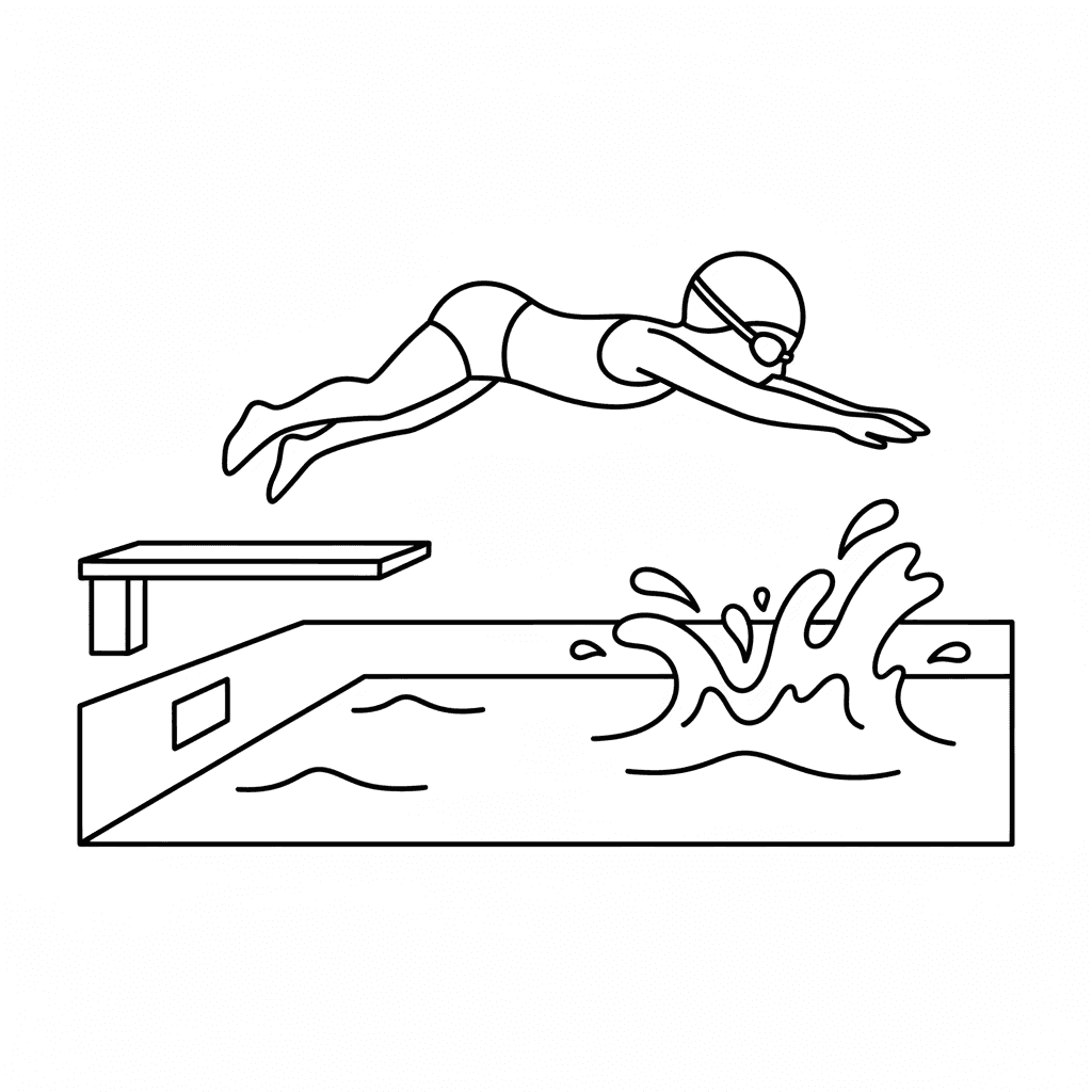 Swimmer Diving Into A Pool
