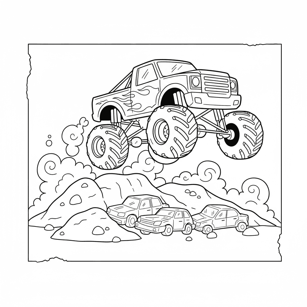 Monster Truck Doing A Jump